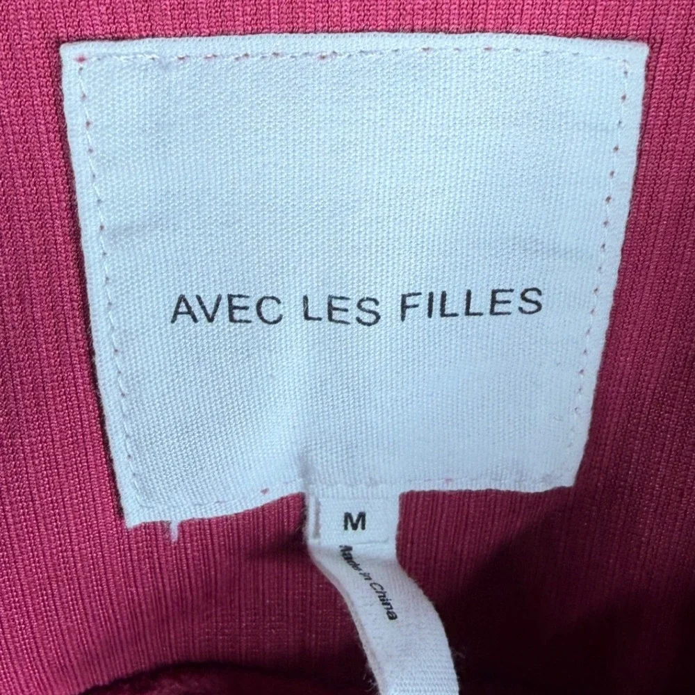 Avec Les‎ Filles Cropped Corduroy Jacket size Medium Raspberry Red